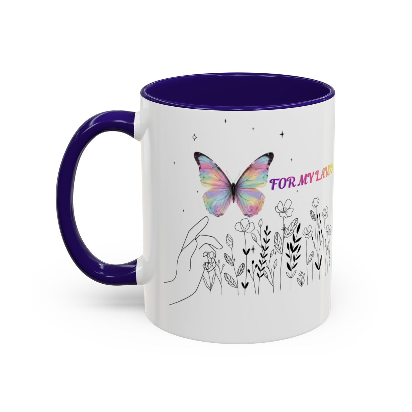 Colorful Mugs (11oz, 15oz)Taza personalizada, 11oz or 15oz Mug  Colorful Butterfly Floral  Mug personalizada ,Ceramic, Cup with wildflowers