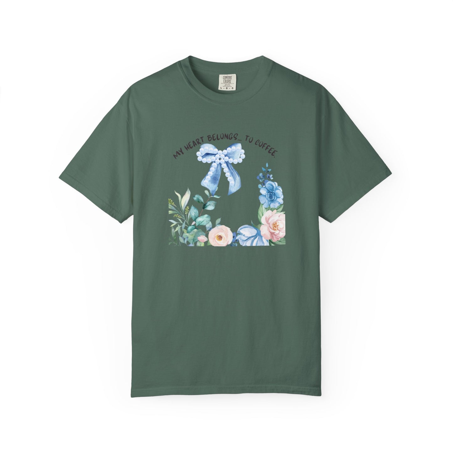 My Heart Belongs to Coffee Floral T-Shirt, She Blossomed After Every Storm enamel