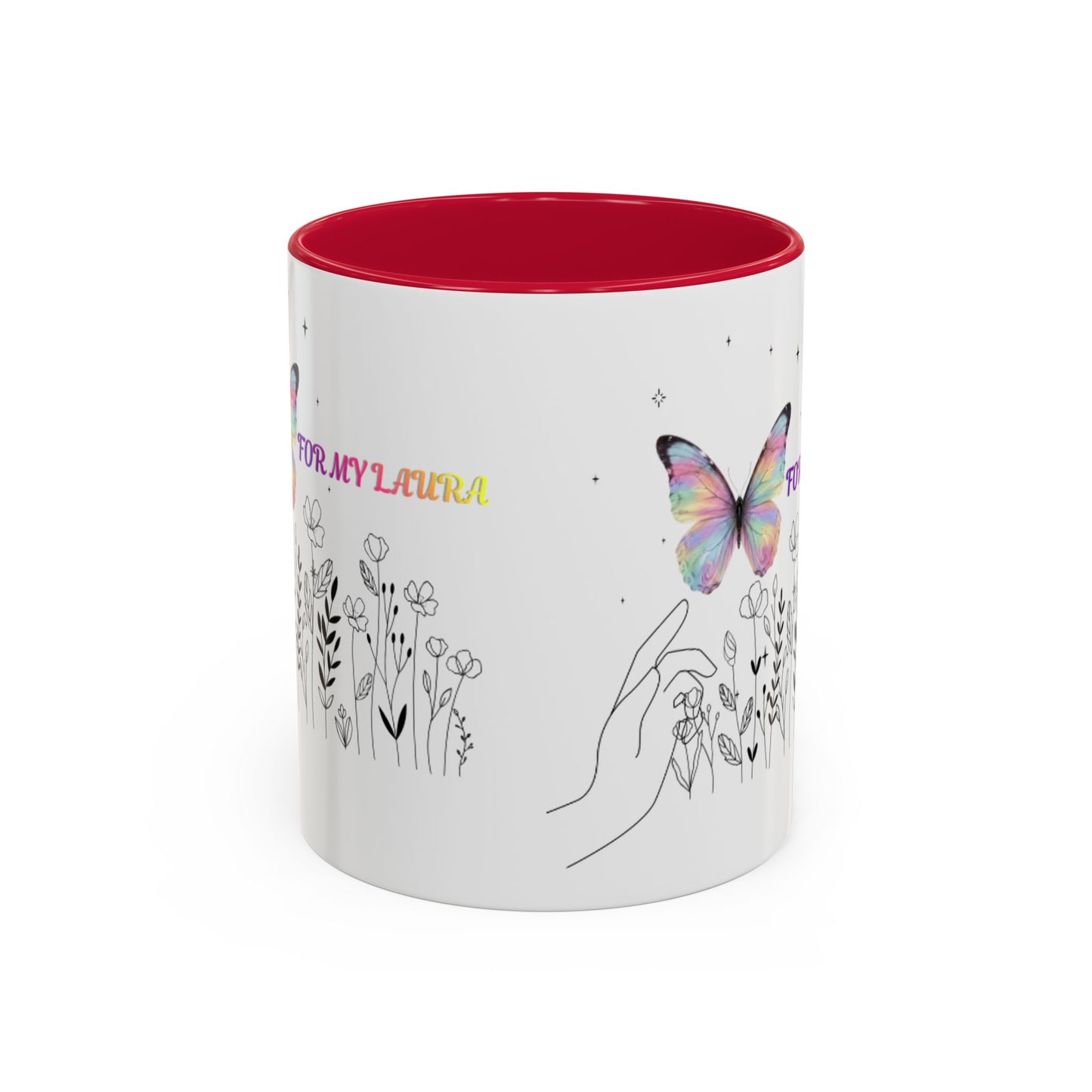 Colorful Mugs (11oz, 15oz)Taza personalizada, 11oz or 15oz Mug  Colorful Butterfly Floral  Mug personalizada ,Ceramic, Cup with wildflowers
