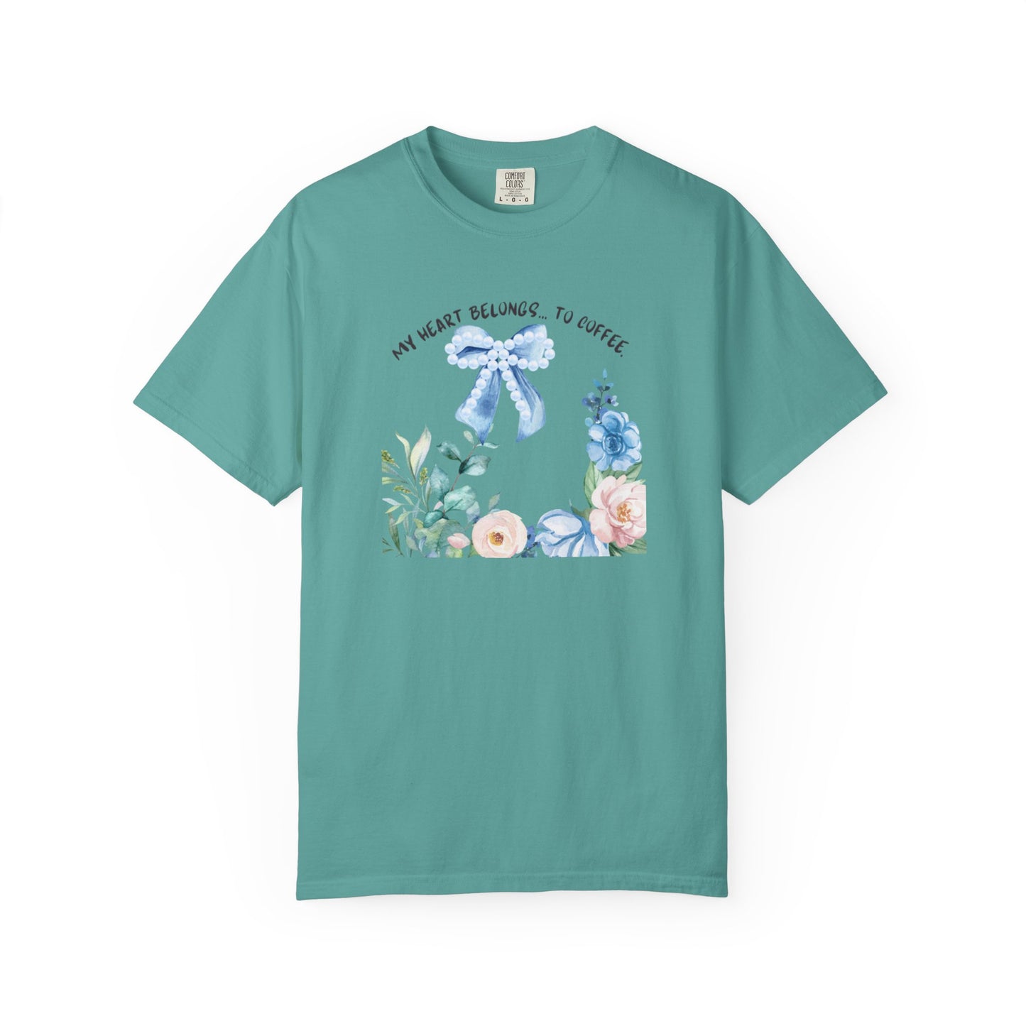 My Heart Belongs to Coffee Floral T-Shirt, She Blossomed After Every Storm enamel