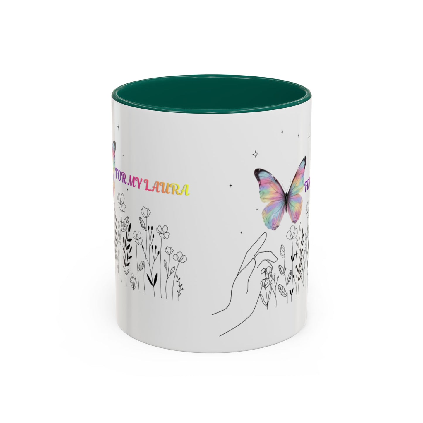 Colorful Mugs (11oz, 15oz)Taza personalizada, 11oz or 15oz Mug  Colorful Butterfly Floral  Mug personalizada ,Ceramic, Cup with wildflowers